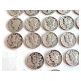 Lot of 24 Circulated Mercury Dimes Assorted Dates Lot of 24 Circulated Mercury Dimes Assorted Dates
