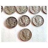 Lot of 24 Circulated Mercury Dimes Assorted Dates Lot of 24 Circulated Mercury Dimes Assorted Dates