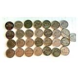 29 Assorted Pre-1964 Jefferson Nickels 29 Assorted Pre-1964 Jefferson Nickels