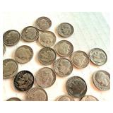 Lot of 67 Circulated Pre-1964 Roosevelt Silver Dimes Lot of 67 Circulated Pre-1964 Roosevelt Silver Dimes