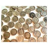 Lot of 67 Circulated Pre-1964 Roosevelt Silver Dimes Lot of 67 Circulated Pre-1964 Roosevelt Silver Dimes