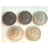 Set of 5 Kennedy Half Dollar Coins 1965-1976 Set of 5 Kennedy Half Dollar Coins 1965-1976