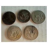 Set of 5 Kennedy Half Dollar Coins 1965-1976 Set of 5 Kennedy Half Dollar Coins 1965-1976