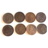 Set of 8 Indian Head Pennies 1863-1905 Circulated US Coins Set of 8 Indian Head Pennies 1863-1905 Circulated US Coins