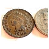Set of 8 Indian Head Pennies 1863-1905 Circulated US Coins Set of 8 Indian Head Pennies 1863-1905 Circulated US Coins