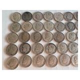 Set of 40 Circulated 90% Silver Roosevelt Dimes 1964 and Earlier Set of 40 Circulated 90% Silver Roosevelt Dimes 1964 and Earlier