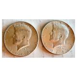 Pair of 1964 Kennedy Half Dollar Coins Pair of 1964 Kennedy Half Dollar Coins