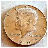 Pair of 1964 Kennedy Half Dollar Coins Pair of 1964 Kennedy Half Dollar Coins