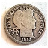 1913 and 1914 Barber Dime Set United States Silver Coins 1913 and 1914 Barber Dime Set United States Silver Coins