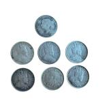 Collection of 7 Antique Canadian Five Cent Coins 1891-1911 Collection of 7 Antique Canadian Five Cent Coins 1891-1911