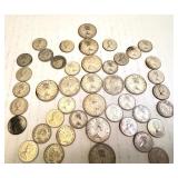 Collection of 45 Vintage Canadian Coins, 1929-1968, Quarters and Dimes Collection of 45 Vintage Canadian Coins, 1929-1968, Quarters and Dimes