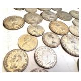 Collection of 45 Vintage Canadian Coins, 1929-1968, Quarters and Dimes Collection of 45 Vintage Canadian Coins, 1929-1968, Quarters and Dimes