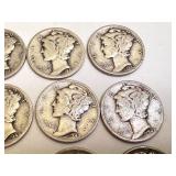 Lot of 25 Circulated Mercury Dimes Assorted Dates Lot of 25 Circulated Mercury Dimes Assorted Dates
