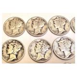 Lot of 25 Circulated Mercury Dimes Assorted Dates Lot of 25 Circulated Mercury Dimes Assorted Dates