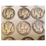 Lot of 25 Circulated Mercury Dimes Assorted Dates Lot of 25 Circulated Mercury Dimes Assorted Dates