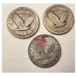Set of 3 Standing Liberty Quarters 1926 United States Silver Coins Set of 3 Standing Liberty Quarters 1926 United States Silver Coins