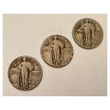 Set of 3 1927 Standing Liberty Silver Quarters Set of 3 1927 Standing Liberty Silver Quarters