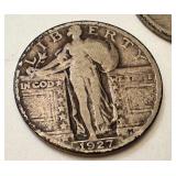 Set of 3 1927 Standing Liberty Silver Quarters Set of 3 1927 Standing Liberty Silver Quarters