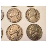 Collection of 20 Jefferson Nickels 1940s-1950s Collection of 20 Jefferson Nickels 1940s-1950s
