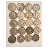 Collection of 20 Jefferson Nickels 1940s-1950s Collection of 20 Jefferson Nickels 1940s-1950s