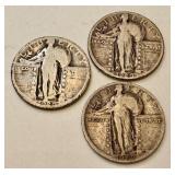 Set of 3 1929 Standing Liberty Silver Quarters Set of 3 1929 Standing Liberty Silver Quarters