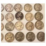 Collection of 40 Vintage Jefferson Nickels 1940s-1950s Collection of 40 Vintage Jefferson Nickels 1940s-1950s