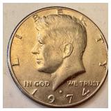 Lot of 6 US Eisenhower and Kennedy Half Dollar Coins 1971-1976 Lot of 6 US Eisenhower and Kennedy Half Dollar Coins 1971-1976