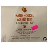 Hand Hooked Accent Rug 22x38 in with Witch Legs Design