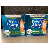 2 Boxes Fresh Step Odor Shield Clumping Cat Litter 25 lb Each