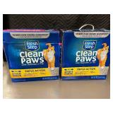 2 Packs Fresh Step Clean Paws Triple Action Cat Litter 22.5 lb Each