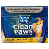 2 Packs Fresh Step Clean Paws Triple Action Cat Litter 22.5 lb Each