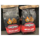 2 Bags Kingsford Match Light Instant Charcoal Briquets 8 lb Each