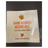 Hand Hooked Accent Rug 22x38 in with Witch Legs Design