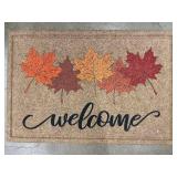 Fall Collection Decorative Welcome Doormat with Autumn Leaves 24x36 in