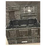7 Plastic Storage Crates assorted sizes
