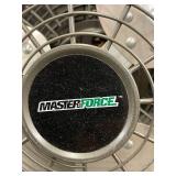 Masterforce Industrial 3-Speed Floor Fan with damaged blade, works needs repaired