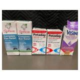 Lot of 5 Eye Relief Drops: Similasan, Pataday, Visine Assorted