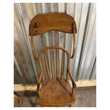 Vintage Wooden High Chair with Removable Tray