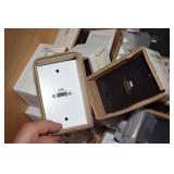 Two Boxes of Miscellaneous New Pro / Commercial Audio & Video Cable Wall Mount Plates Two Boxes of Miscellaneous New Pro / Commercial Audio & Video Cable Wall Mount Plates
