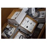 Two Boxes of Miscellaneous New Pro / Commercial Audio & Video Cable Wall Mount Plates Two Boxes of Miscellaneous New Pro / Commercial Audio & Video Cable Wall Mount Plates