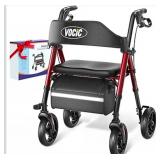Rollator Walker Red Foldable Walker with Seat 8" Big Wheels 350lb Weight Limit $89.95 Retail - Brand New