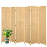 Bamboo Room Divider Folding Privacy Screen 5.6ft $132.99 Retail - Brand New