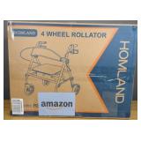 Homeland Foldable Rollator Walker with Seat for Seniors 8" Wheels Gold $159.99 Retail - Brand New