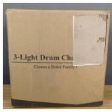 Farmhouse Chandelier for Dining Room 12.6" Metal Hanging Fixture Rustic Drum $79.99 Retail - Brand New