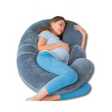 Queen Rose Pregnancy Pillow E Shaped Grey $54.99 Retail - Brand New