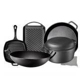 Pre Seasoned 7pc Cast Iron Bundle $111.99 Retail - Brand New