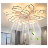 Modern Floral Themed Ceiling Fan 35" Bladeless 6 Speeds Reversible 130W $159.99 Retail - Brand New