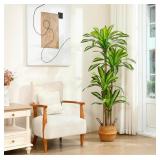 Artificial 6ft Dracaena Plant with Woven Seagrass Basket $69.99 Retail - Brand New