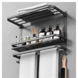 Towel Rack for Bathroom Black 22.8" Bathroom Organizer $59.99 Retail - Brand New