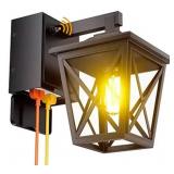 Porch Light with Outlet Dusk to Dawn Outdoor Light Anti Rust Black $74.99 Retail - Brand New